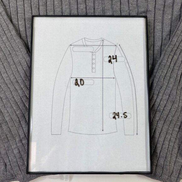 Worthington Womens Ribbed Buttoned Collar Long Sleeve Gray Knit Sweater Size XXL - Picture 5 of 5